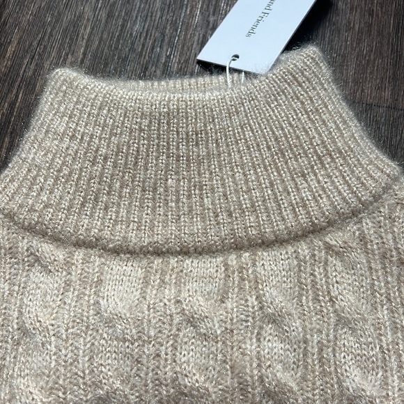 Lovers & Friends Everette Lurex Turtleneck Sweater in Nude - Picture 4 of 8